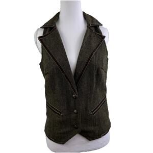 NWOT Notthesame NTS Wool Blend Vest Size 36 (US Small 4-6) Crushed Velvet Trim